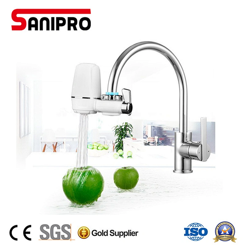 Sanipro faucet mounted water filter with activated carbon