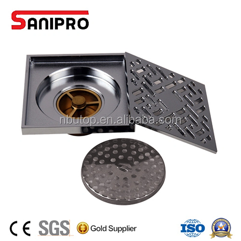 SANIPRO popular bathroom drain brass chrome floor drain