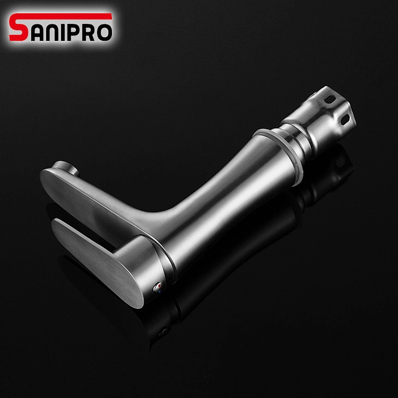 SANIPRO Hot and Cold Water Mixer Faucet Bathroom One Hole Single Handle Deck Mounted Tap SUS304 Stainless Steel Faucets