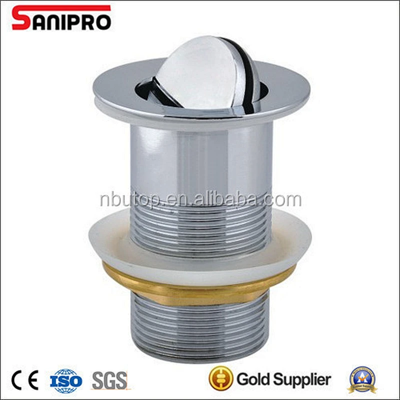 1 1/4'' Brass Basin rotating top drain without overflow