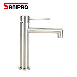 SANIPRO SUS304 basin faucet bathroom 25mm Cartridge crane deck sink tap cold and hot mixer tap basin mixer tap