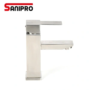 SANIPRO SUS304 bathroom taps basin mixer water basin faucets new modern stainless steel bathroom square faucet