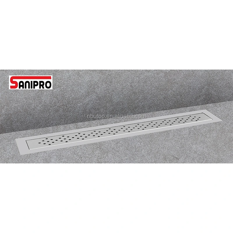 SANIPRO Stainless steel linear shower drain grate bathroom with Side Outlet