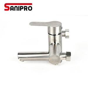 SANIPRO Bathtube Faucet Brushed Single Handle Hot And Cold Water Faucet Without Water Pipe Dual Water Outlet Tap