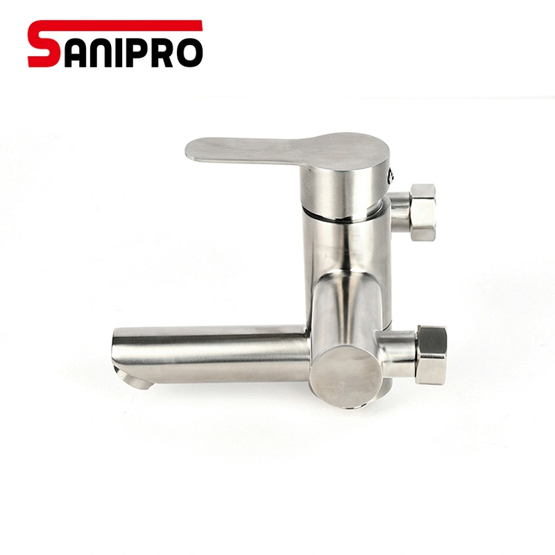 SANIPRO Bathtube Faucet Brushed Single Handle Hot And Cold Water Faucet Without Water Pipe Dual Water Outlet Tap