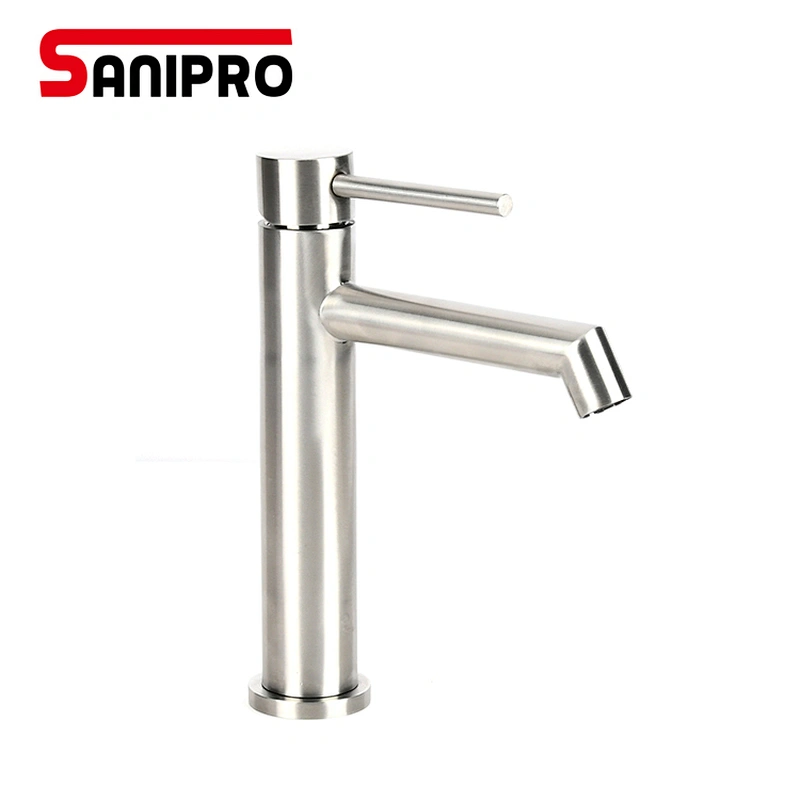 SANIPRO 25mm Cartridge New Square Faucet Stainless Steel Basin Mixer Bathroom Accessories Tap Bathroom Sink Basin Mixer Tap