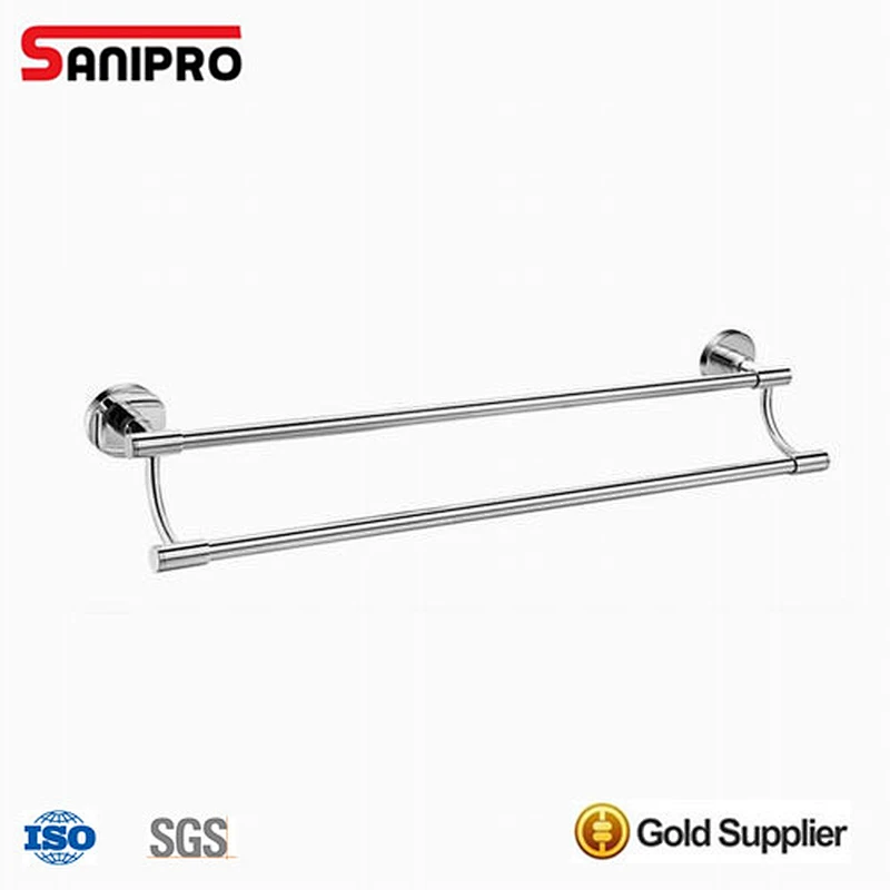 Wall mounted stainless steel double towel bar