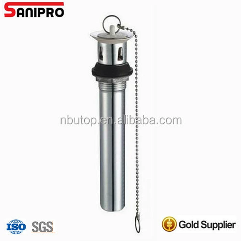 1 1/4'' P.O.PLUG one piece CP with chain&stopper CUPC drain USA