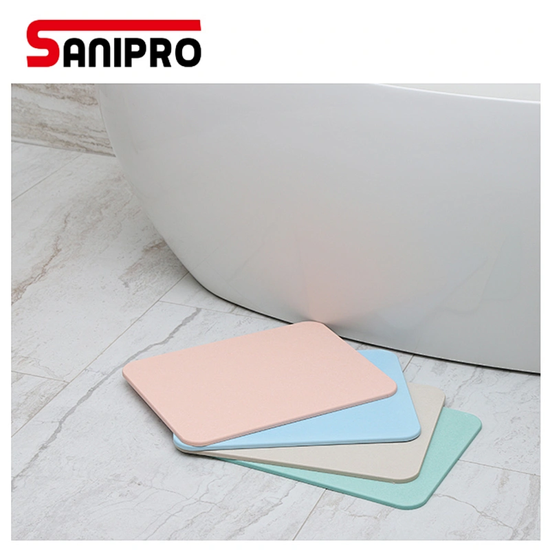 Natural Diatom mud Absorbent Foot pad, Non-Slip Quick-Drying Floor mat for Bathroom Anti Slip Shower Mat