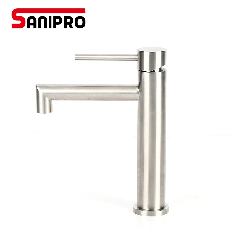 SANIPRO SUS304 basin faucet bathroom 25mm Cartridge crane deck sink tap cold and hot mixer tap basin mixer tap