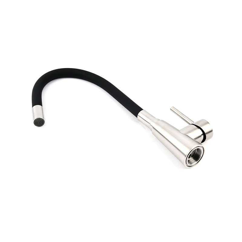 SANIPRO Silica Gel Nose Any Direction Rotating Kitchen Faucet Cold and Hot Black Blue Water Mixer Red Single Handle Kitchen Tap