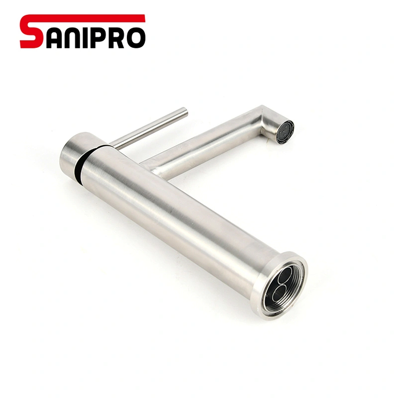 SANIPRO SUS304 basin faucet bathroom 25mm Cartridge crane deck sink tap cold and hot mixer tap basin mixer tap
