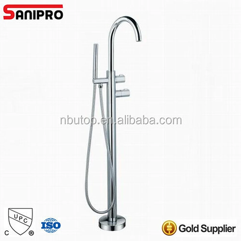 Sanipro high level brass chrome plated thermostatic bath shower mixer faucet floor mounted