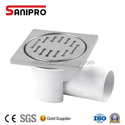 Modern square bathroom floor drain with removable strainer