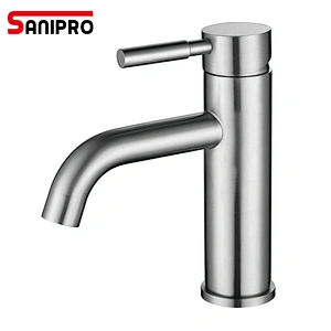 SANIPRO SUS304 Material Wash Basin Mixer Brushed Surface Fingerprint Resistant Bathroom Basin Faucet Durable Tap
