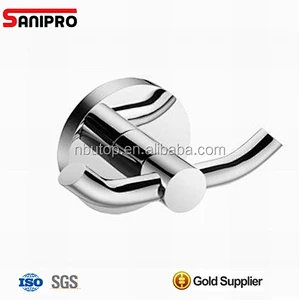 Sanipro polished nickel robe hooks for bathrooms