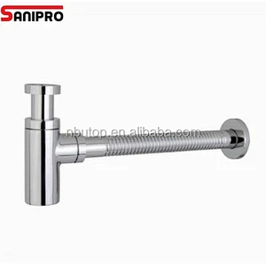 1 1/4'' Brass Bottle Trap with Flexible Pipe