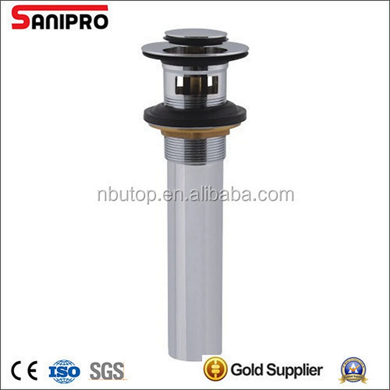 American style 1 1/4'' Brass wash basin drain with pipe chrome plated no screw