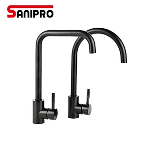 SANIPRO Kitchen Faucets Black Stainless Steel Kitchen Sinks Faucet Kitchen Mixer Tap Cold and Hot Water