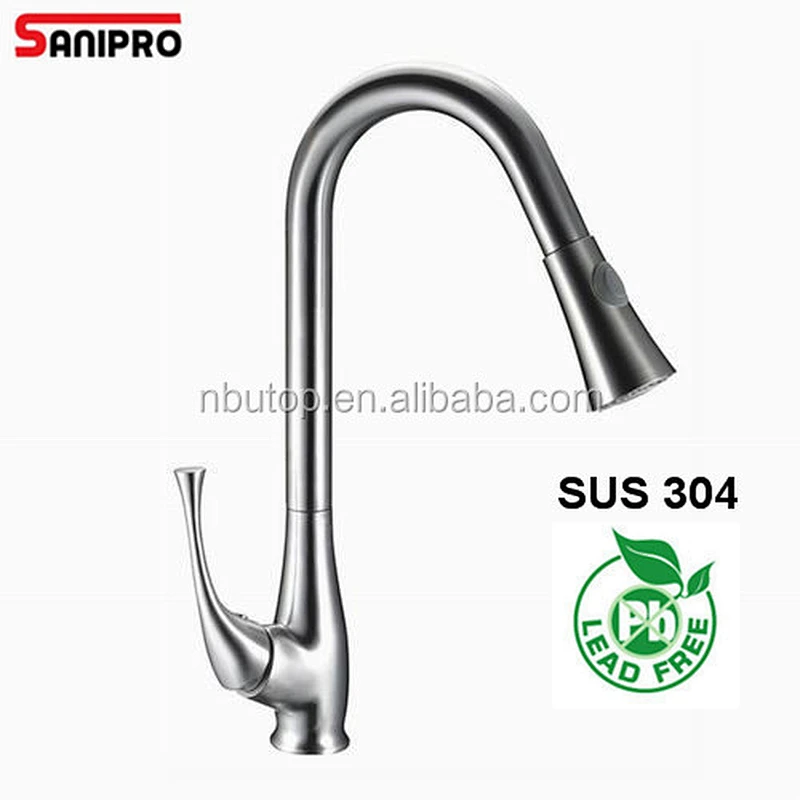 2015 Sanipro home stainless steel pull out sink faucet