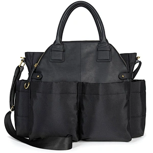Uweld Fashion Tote Diaper Bag With Changing Pad Stroller Attachment