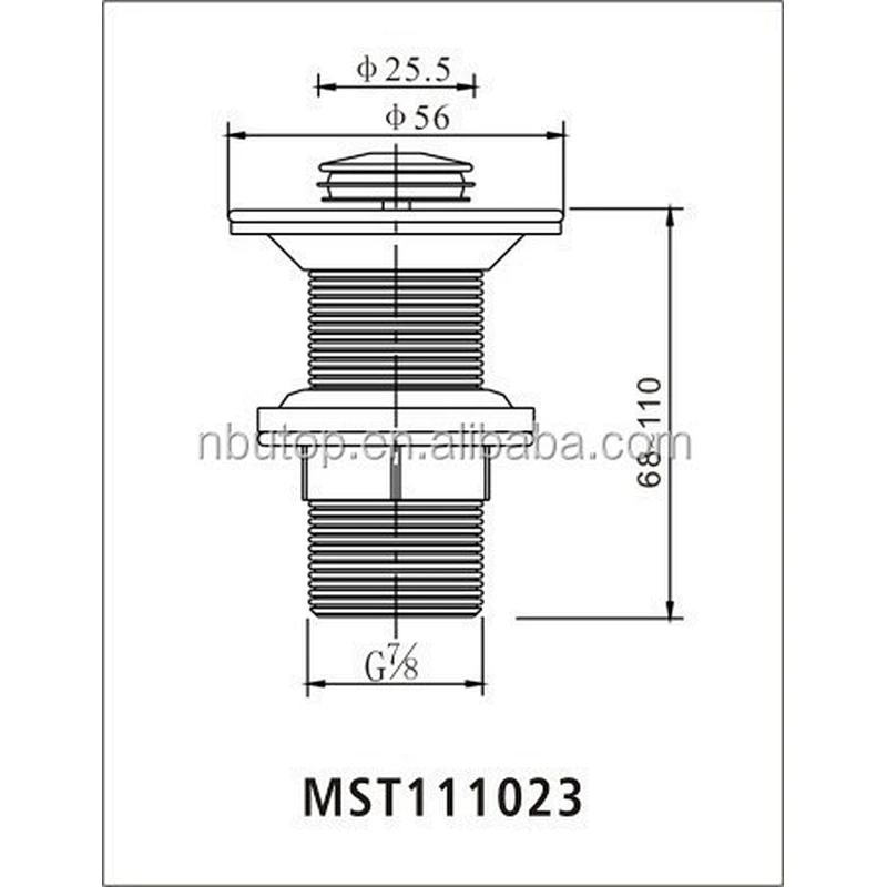 7/8'' pop up basin drain with small cap