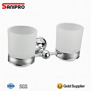 Wall mounted tumbler toothbrush holder for shower