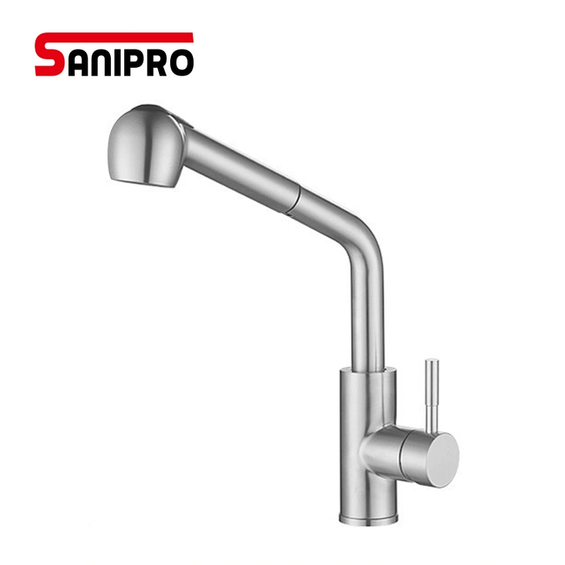 SANIPRO Solid SUS304 Stainless Steel Lead-free Kitchen Faucet Mixer Tap