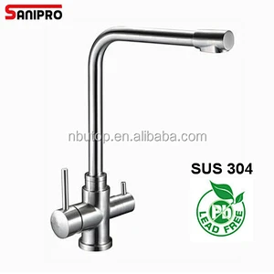 Sanipro dual handle stainless steel sink faucet
