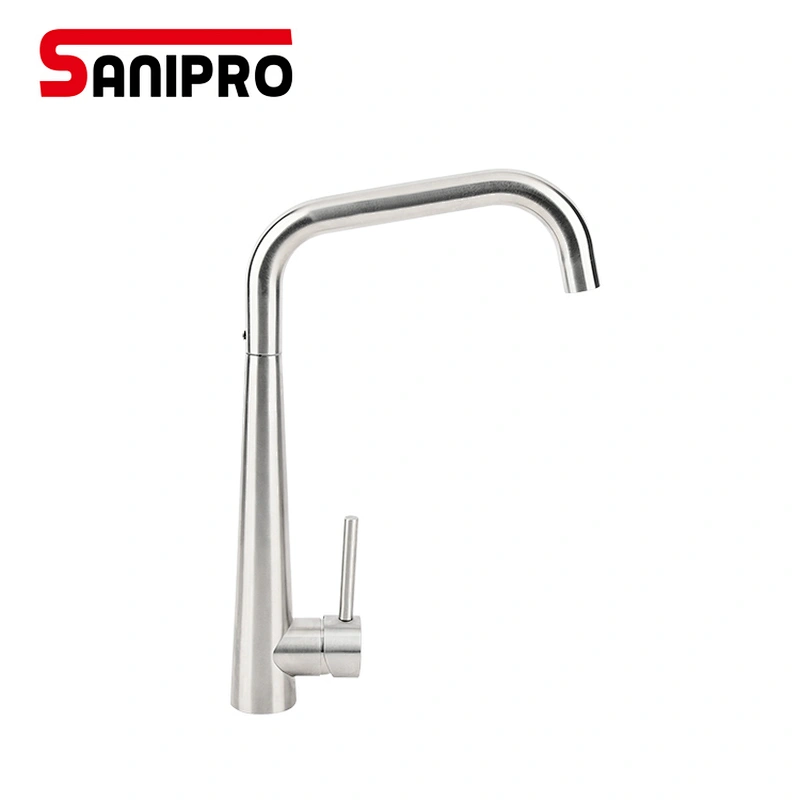 SANIPRO SUS304 kitchen faucet Stainless Steel Brushed Kitchen Faucet 360 Degree Swivel Modern Hot & Cold Mixer
