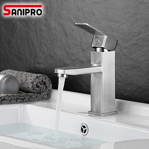SANIPRO SUS304 Square Basin Faucet Bathroom Wash basin Mixer Tap Single Basin Tap Torneira da bacia
