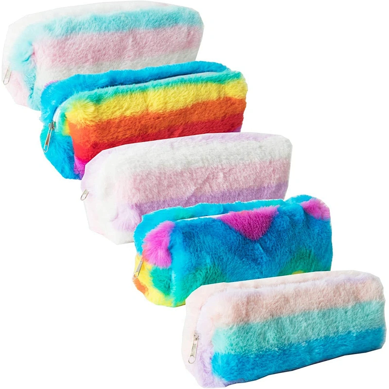 Uweld Rainbow Plush Pencil Pouch cute pencil case