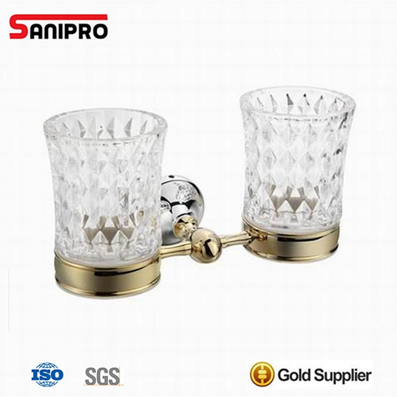 White toothbrush and tumbler holder set for bathroom