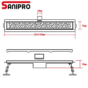Sanipro Stainless steel floor drain with CE certificated linear shower drain