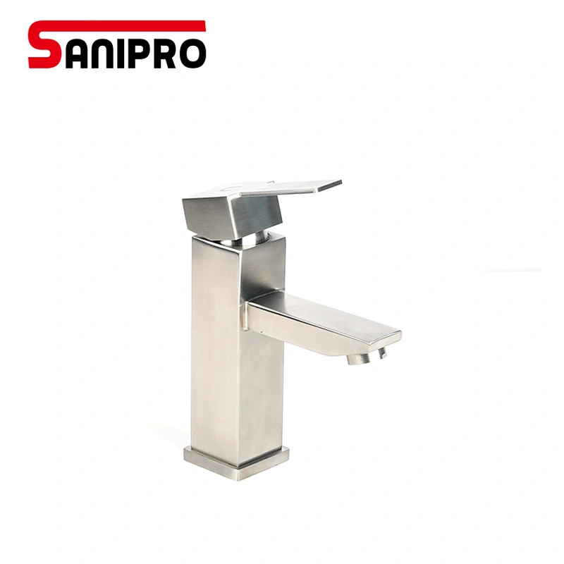 SANIPRO SUS304 bathroom taps basin mixer water basin faucets new modern stainless steel bathroom square faucet