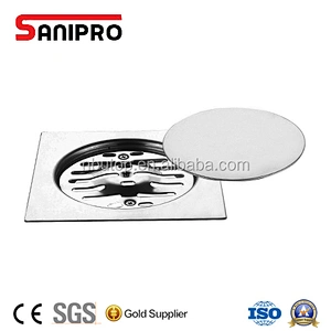 Push down pop up floor drain with chrom drain