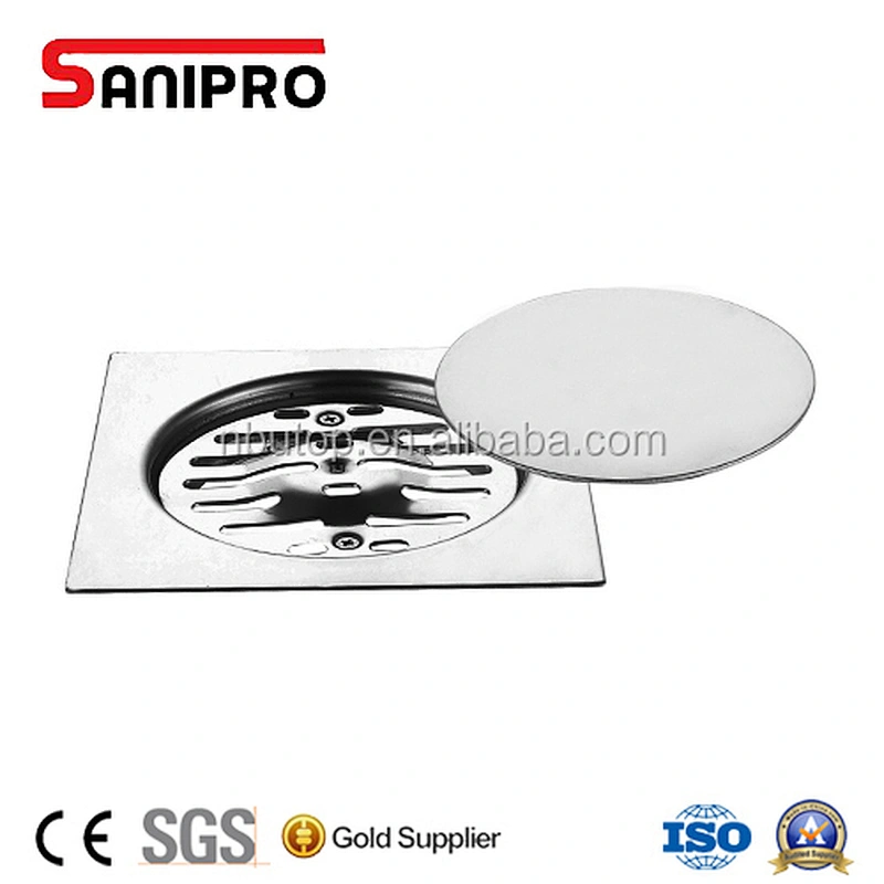Push down pop up floor drain with chrom drain