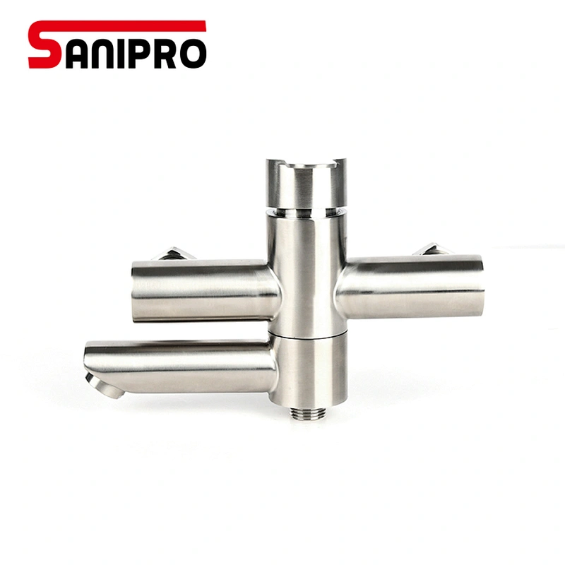SANIPRO Bathtube Faucet Brushed Single Handle Hot And Cold Water Faucet Without Water Pipe Dual Water Outlet Tap