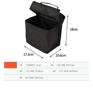 Uweld 24 pcs Mark Pen Bag 60 Holes Mark Pen Storage Bag