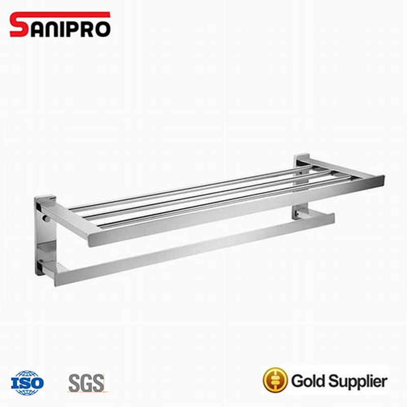 Shower brass pull handle and towel bar