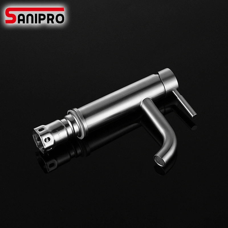 SANIPRO SUS304 Material Wash Basin Mixer Brushed Surface Fingerprint Resistant Bathroom Basin Faucet Durable Tap