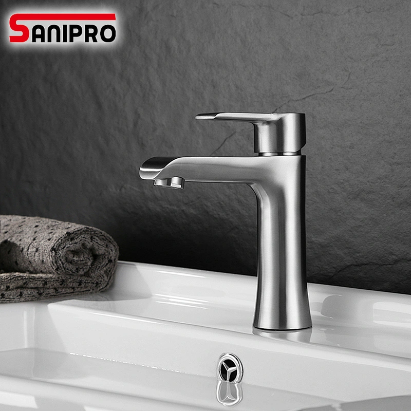SANIPRO Bathroom Basin Faucet Bathroom Tap Hot Cold Water Sink Faucets Stainless Steel Single water Basin Mixer Water Taps
