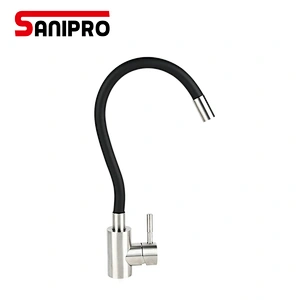 SANIPRO Kitchen silicone tube faucet 304 stainless steel Kitchen faucet Lead-free universal Rotatable SUS304 Sink faucet