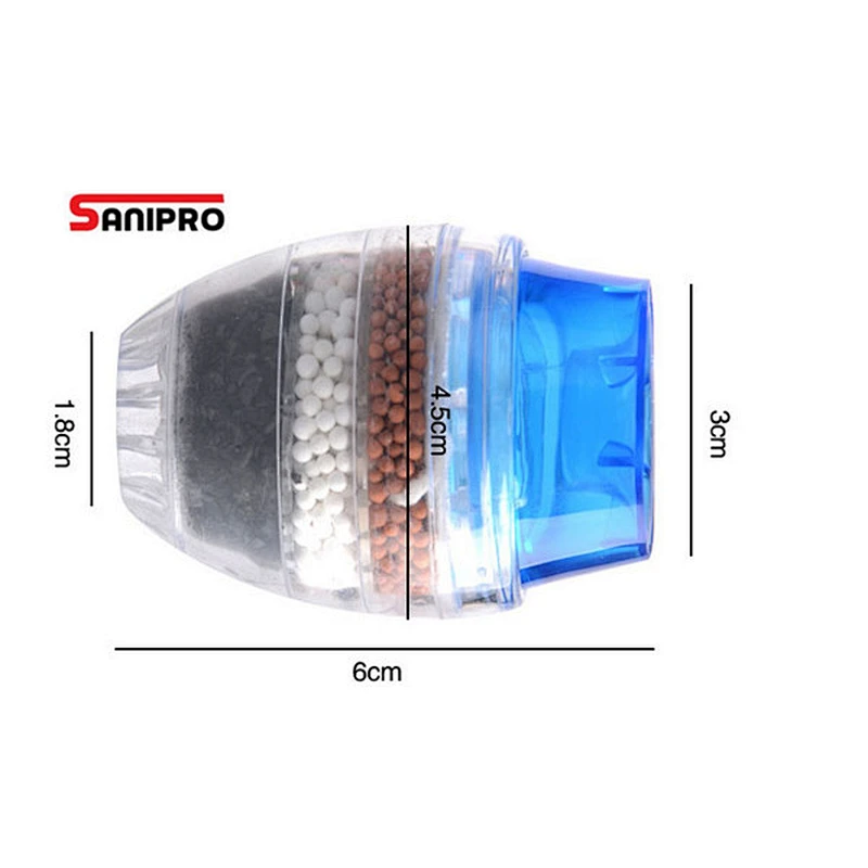 SANIPRO Household Kitchen Faucet Activated Carbon Water Filter Cleaning System Remove Rust Sediment Filtering Suspending