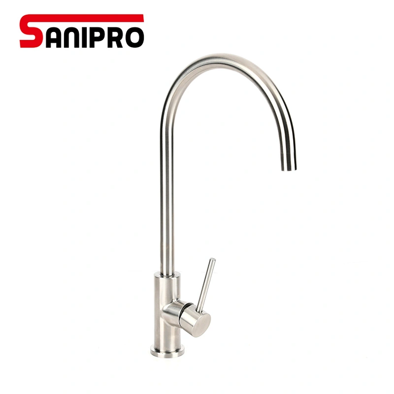 SANIPRO Kitchen Faucets Stainless Steel 25mm Cartridge Kitchen Mixer Single Handle Mixer Sink Tap Kitchen Faucet