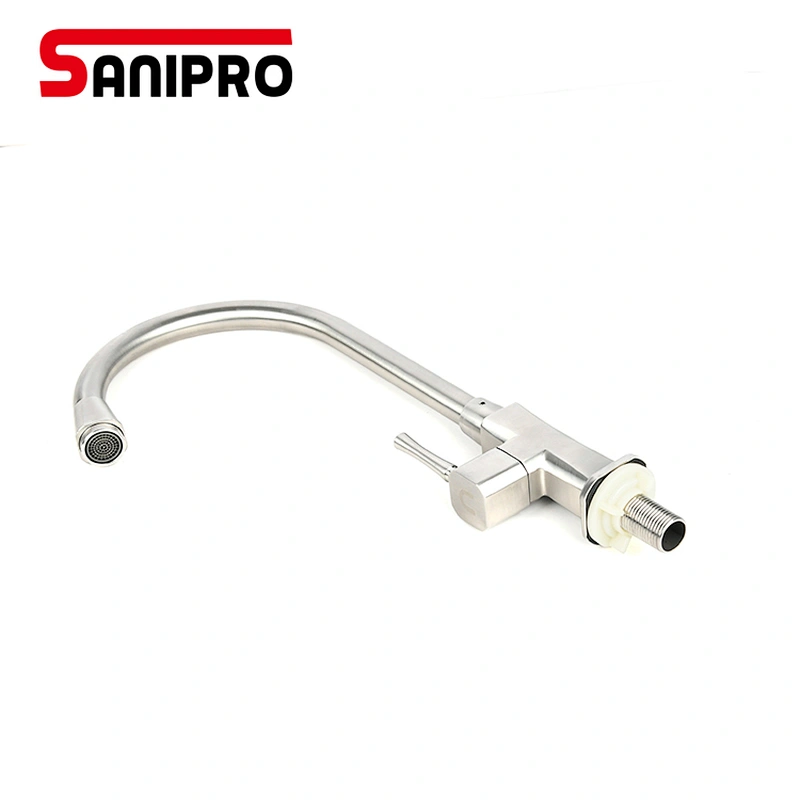 SANIPRO Stainless Steel Single Cold Kitchen Faucet SUS304 Kitchen Sink Water Handle Mixer Tap Kitchen Shower Faucet