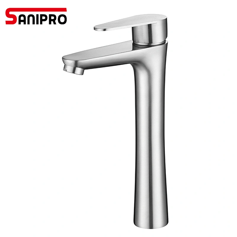 SANIPRO SUS304 Stainless Steel Basin Sink Mixer Tap Faucet Bathroom Mixer Faucet SUS304 SATIN NICKEL BRUSHED