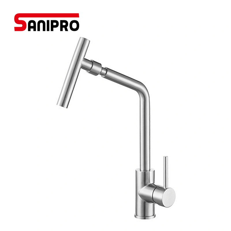 SANIPRO Solid SUS304 Stainless Steel Lead-free Kitchen Faucet Mixer Tap