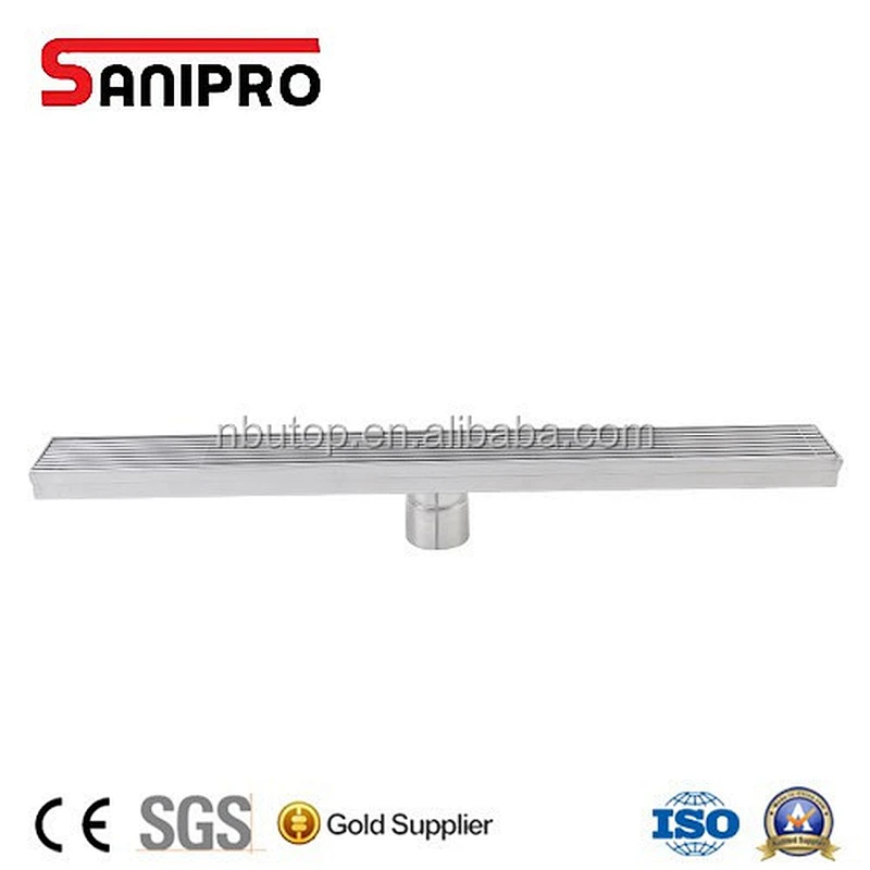 Stainless steel rectangular linear shower floor drain