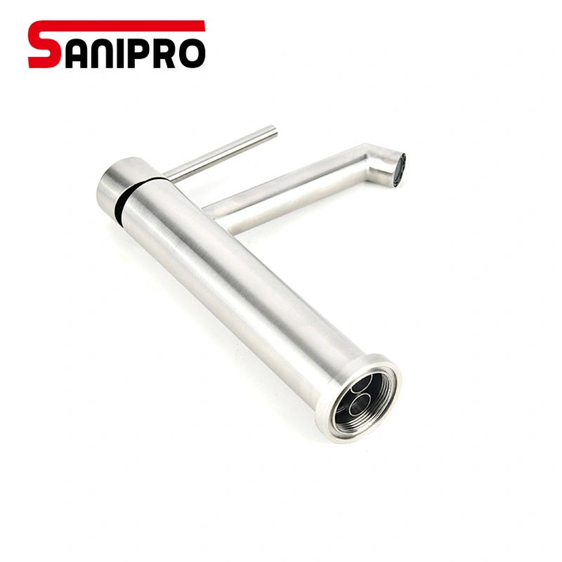 SANIPRO 25mm Cartridge New Square Faucet Stainless Steel Basin Mixer Bathroom Accessories Tap Bathroom Sink Basin Mixer Tap